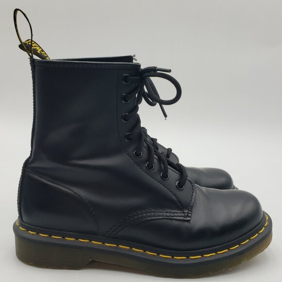 Dr. Martens 1460 Originals Boots 7 Womens Chunky Platform Lace Up Docs Black - Picture 1 of 11